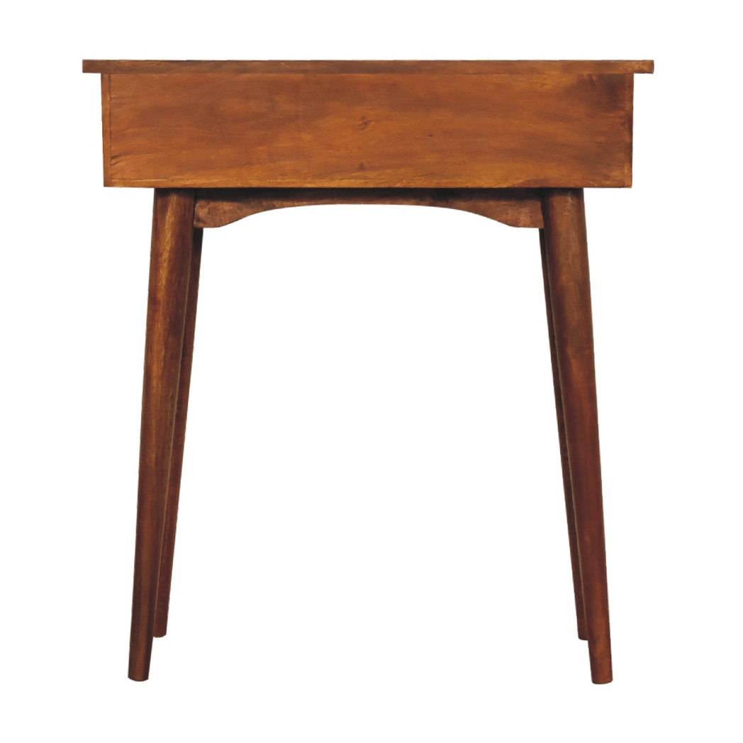 Artisan Furniture Solid Wood Mini Chestnut Hallway Console, 2 Drawers, Dark Brown