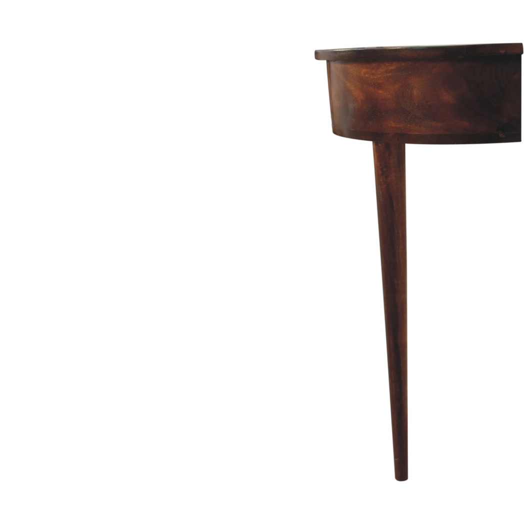 Artisan Furniture Solid Wood Backless Mounted Chestnut Console, 1 Drawer, Dark Brown