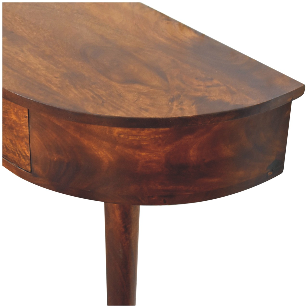 Artisan Furniture Solid Wood Backless Mounted Chestnut Console, 1 Drawer, Dark Brown