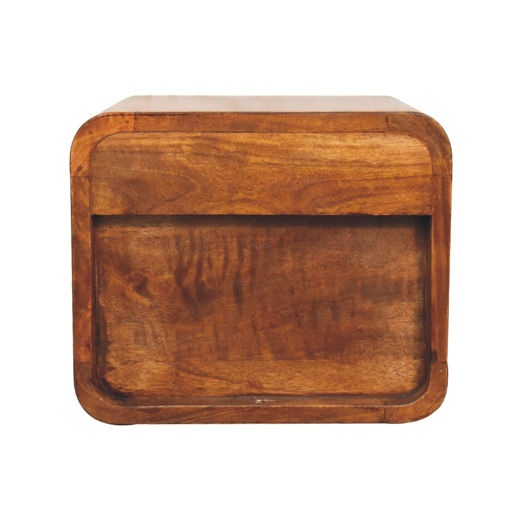 Artisan Furniture Solid Wood Floating Mini Chestnut Bedside, Brown, 2Drawers