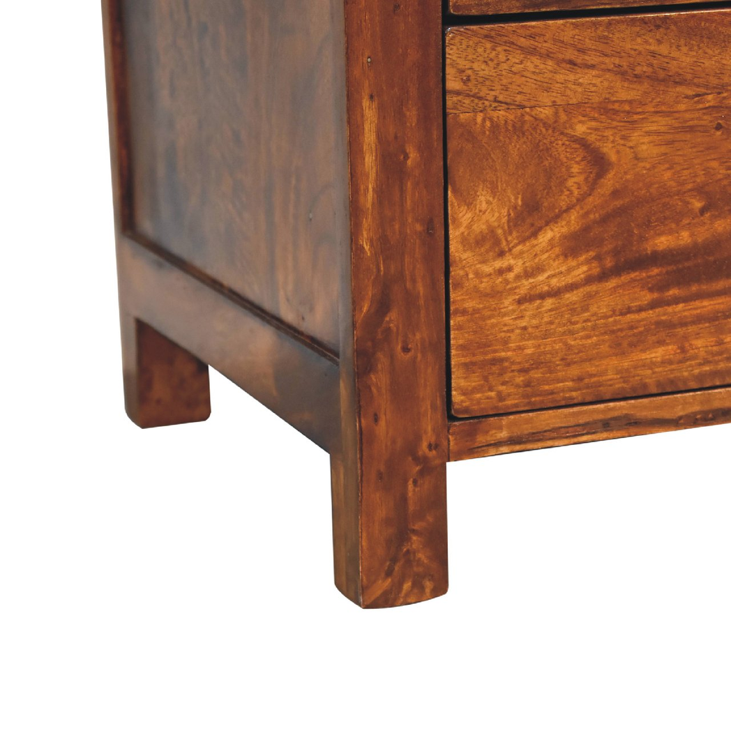 Artisan Furniture Solid Wood Aspen 3 Drawer Bedside, Dark Brown