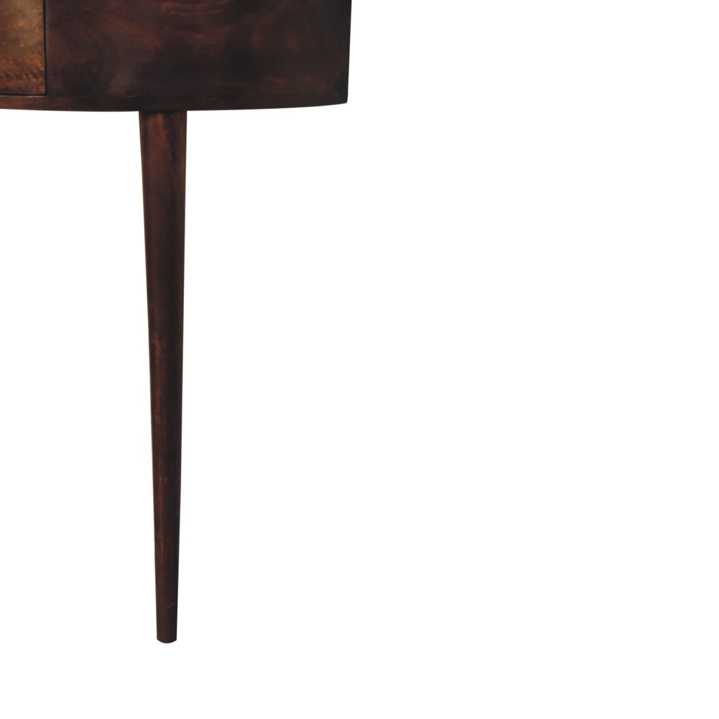 Artisan Furniture Solid Wood Backless Mounted Chestnut Console, 1 Drawer, Dark Brown
