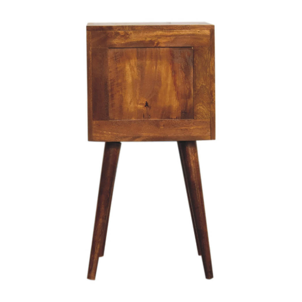 Artisan Furniture Solid Wood Mini Chestnut Cube 2 Drawer Bedside, Brown, 2 Drawers