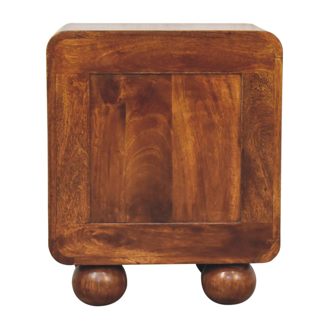 Artisan Furniture Solid Wood Chestnut Open Woven Bedside, 1 Drawer & 1 Shelf, Brown