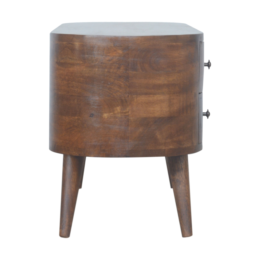 Artisan Furniture Solid Wood Chestnut Rounded Entertainment Unit, 4 Drawers, 2 Open Slots