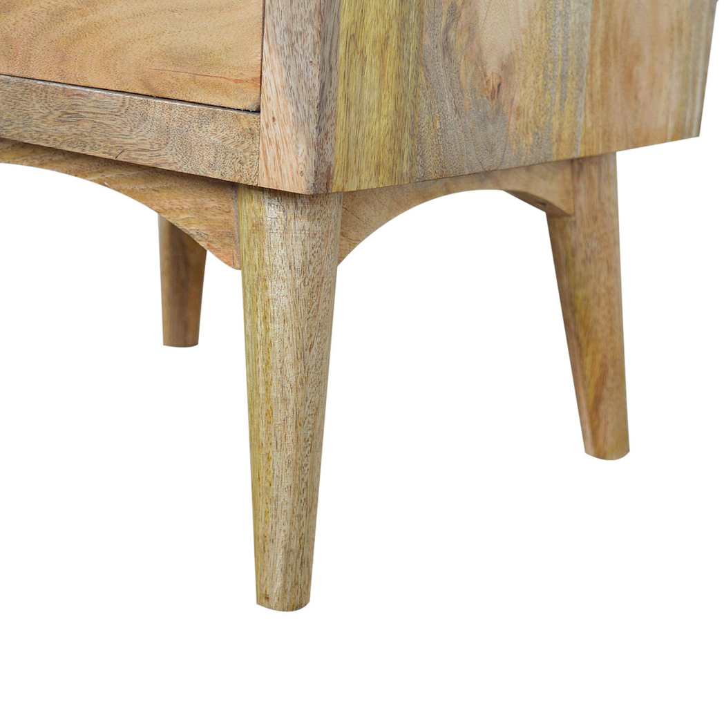 Artisan Furniture Solid Wood Nordic Style Bedside with 2 Drawers, Brown Color
