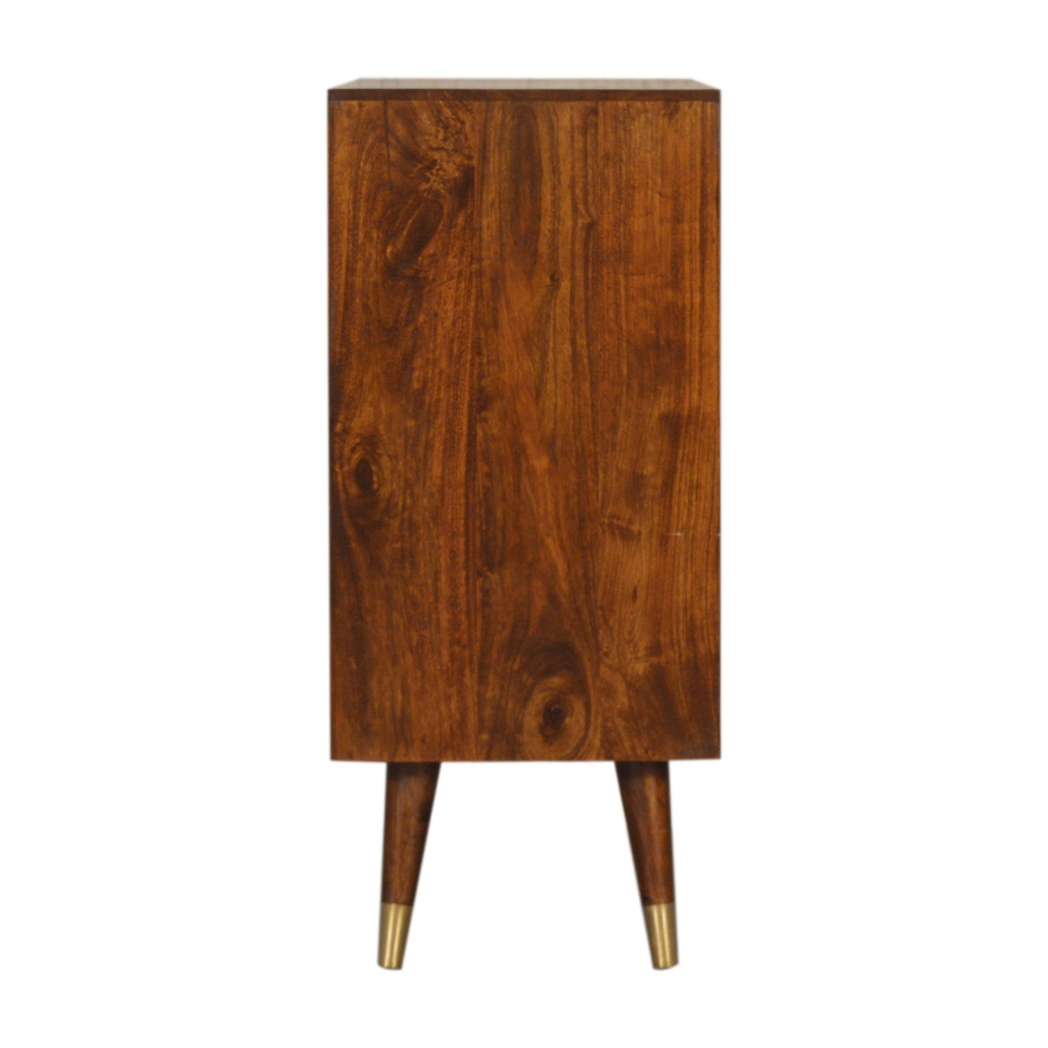Artisan Furniture Solid Wood Manila Gold Cabinet, 2 Doors, Brown & Golden