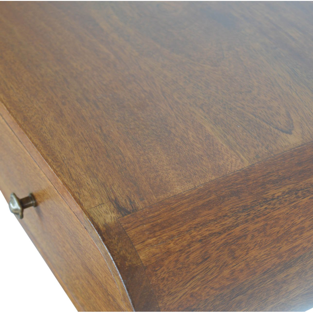 Artisan Furniture Solid Wood Floating Chestnut London Console, 2 Drawers, Dark Brown