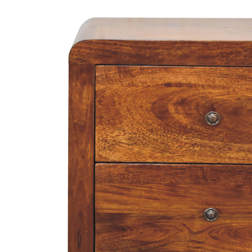 Artisan Furniture Solid Wood Aspen 3 Drawer Bedside, Dark Brown