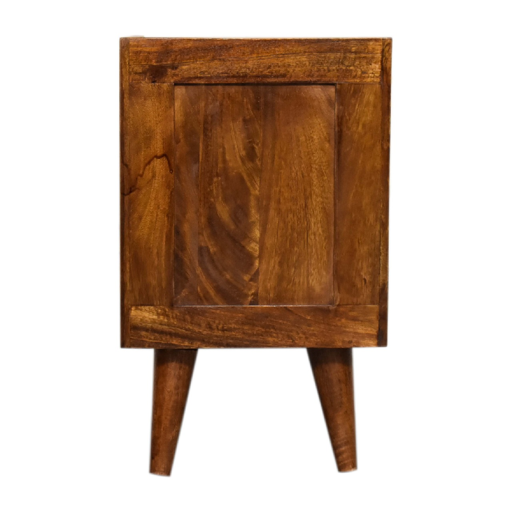 Artisan Furniture Solid Wood Mini Manila Gold 1 Drawer Bedside, 1 Shelf, Brown & Golden