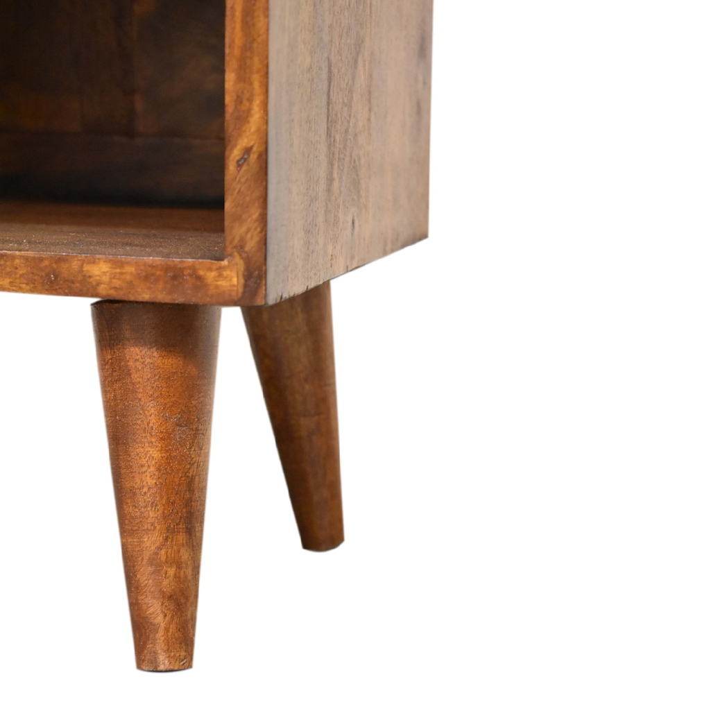 Artisan Furniture Solid Wood Mini Manila Gold 1 Drawer Bedside, 1 Shelf, Brown & Golden