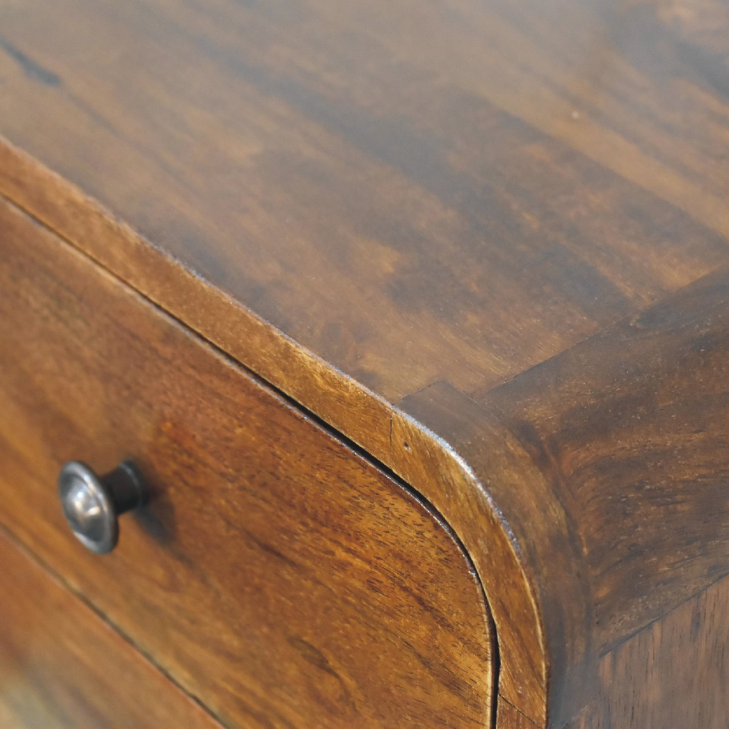 Artisan Furniture Solid Wood Floating Mini Chestnut Bedside, Brown, 2Drawers