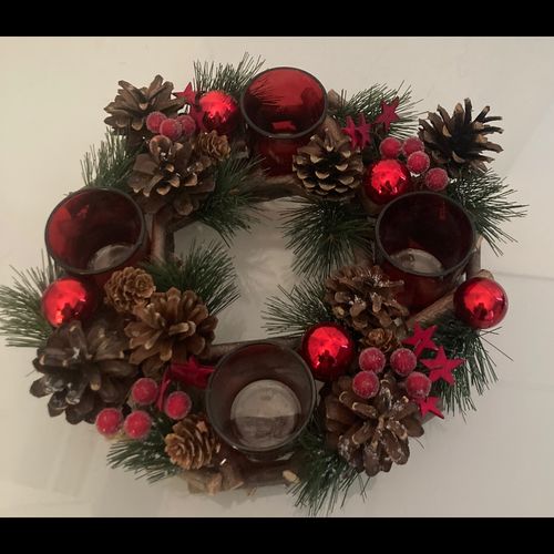 Wreath Centrepiece with 3 LED Candles