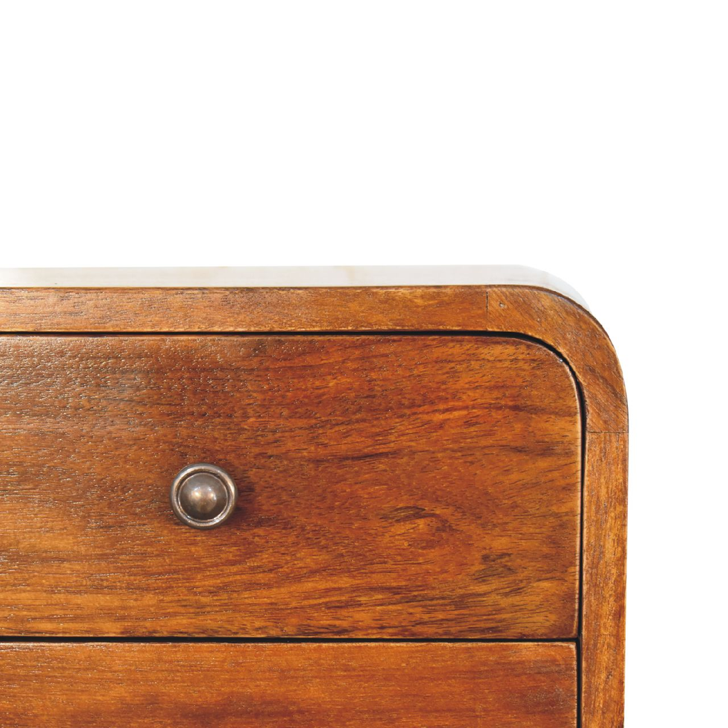 Artisan Furniture Solid Wood Floating Mini Chestnut Bedside, Brown, 2Drawers