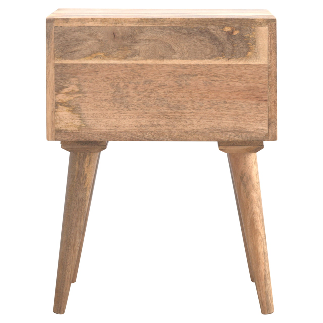 Artisan Furniture Solid Wood Modern Solid Wood Bedside, 2 Drawers, Beige