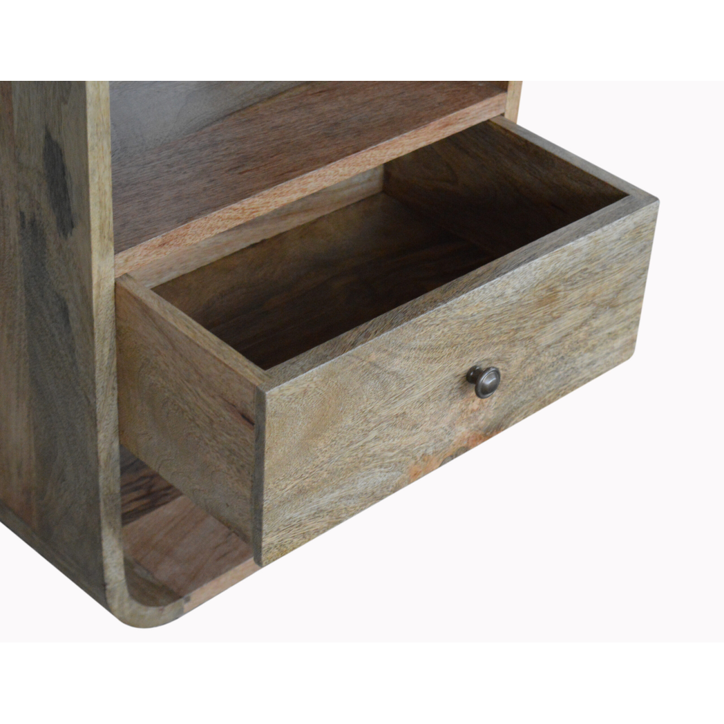Artisan Furniture Solid Wood London Bedside, Brown, 1 Drawer, 2 Open Slots