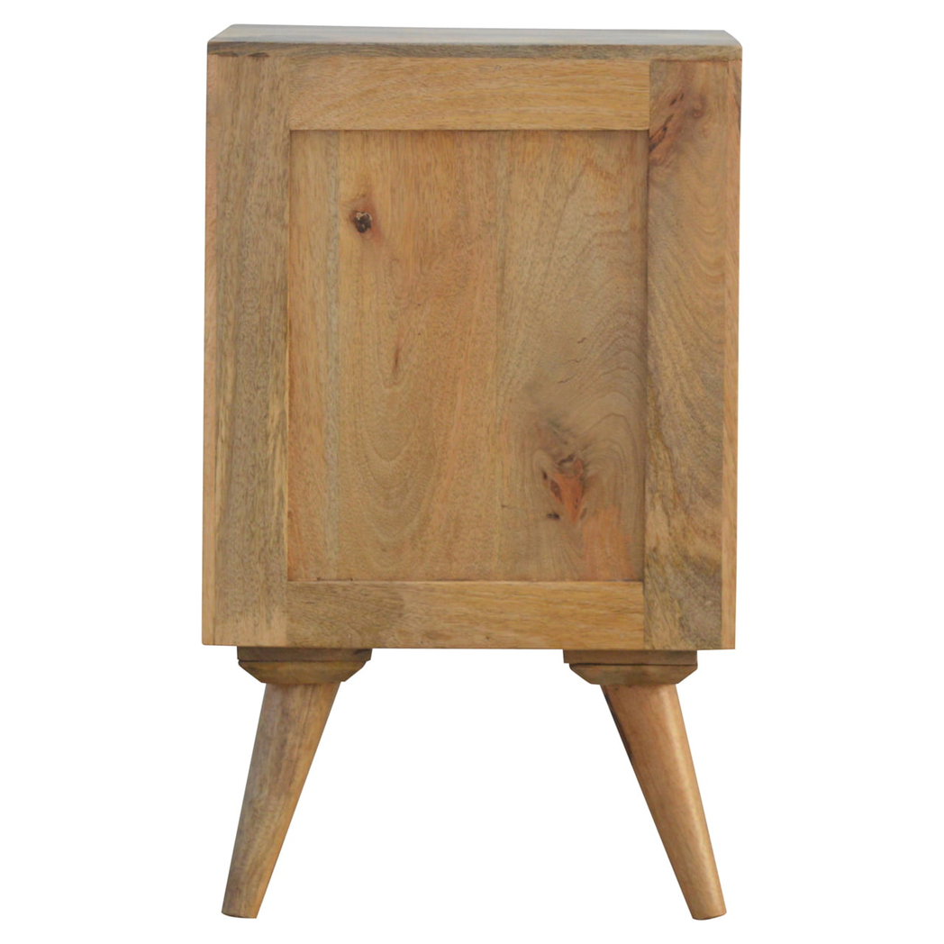 Artisan Furniture Solid Wood Wall Nordic Style 4 Drawer Multi Bedside, 4 Drawers, Brown